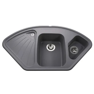 Гранітна мийка Globus Lux AVERNO 1060x575-А0003, сірий металік